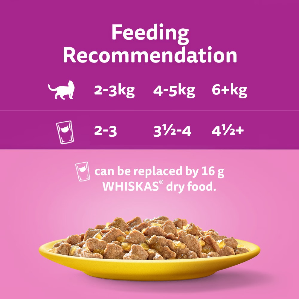 WHISKAS® 1+ Years Adult Wet Cat Food with Chicken Favourites In Jelly - 3