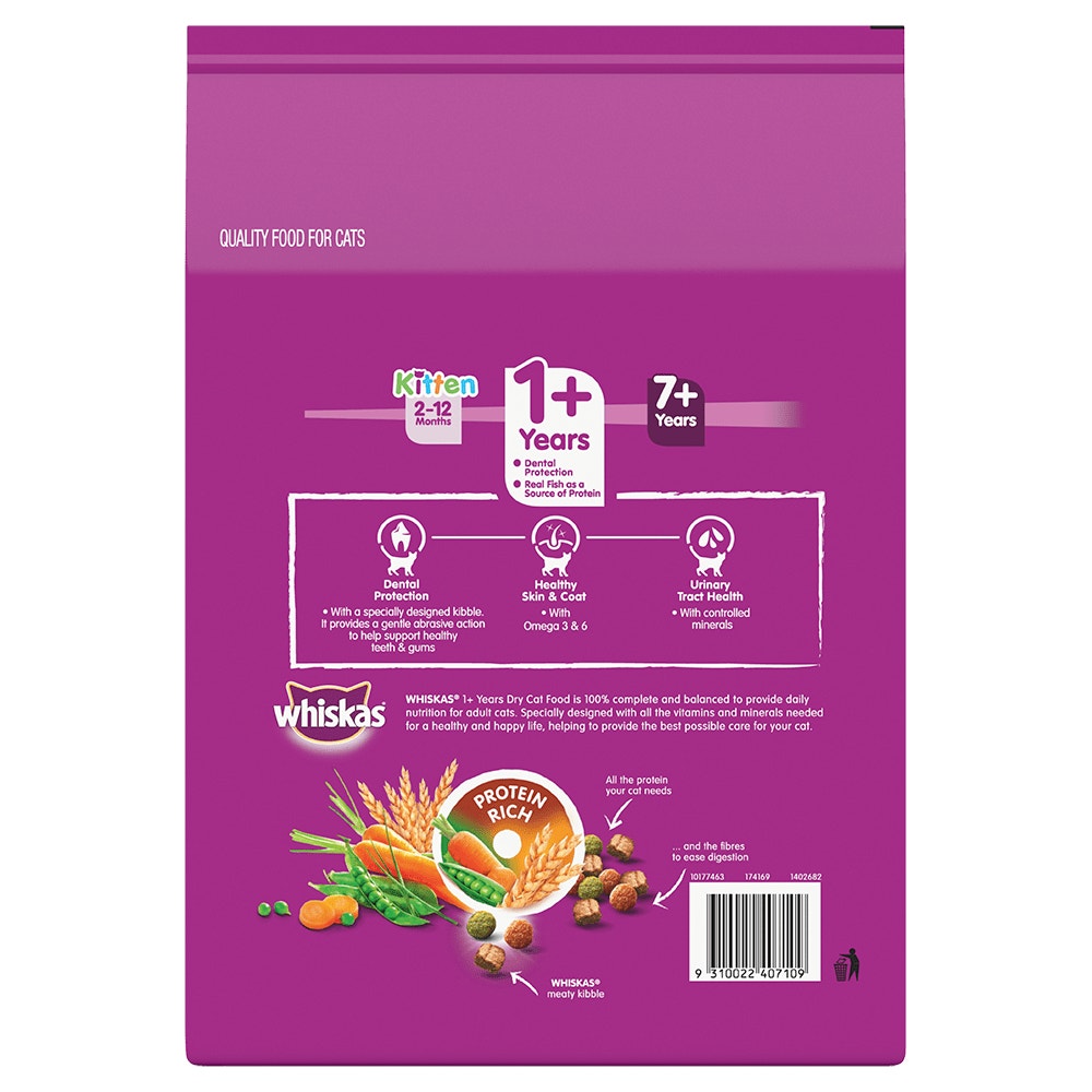 WHISKAS® 1+ Years Adult Dry Cat Food with Tuna Flavour - 2